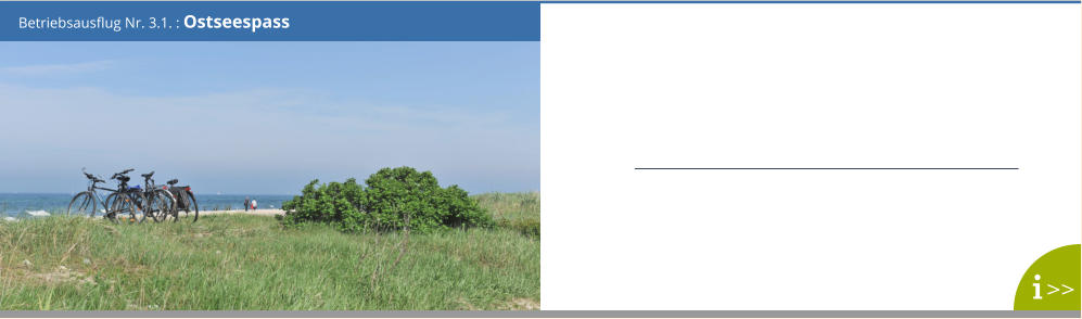 Betriebsausflug Nr. 3.1. : Ostseespass >>